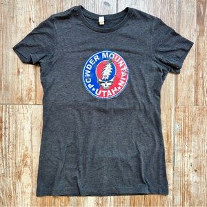 Women’s Powder Mountain Utah Steal Your Face Distressed Graphic Short Sleeve Tee
